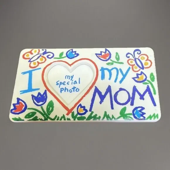I Love ❤️ My Mommy Frame Refrigerator Magnet Hand Drawing Sketch Style 80s VTG - Picture 1 of 6